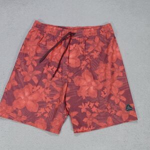 Prana Pull On Swim Shorts Mens XL Orange Size 34 Elastic Waist